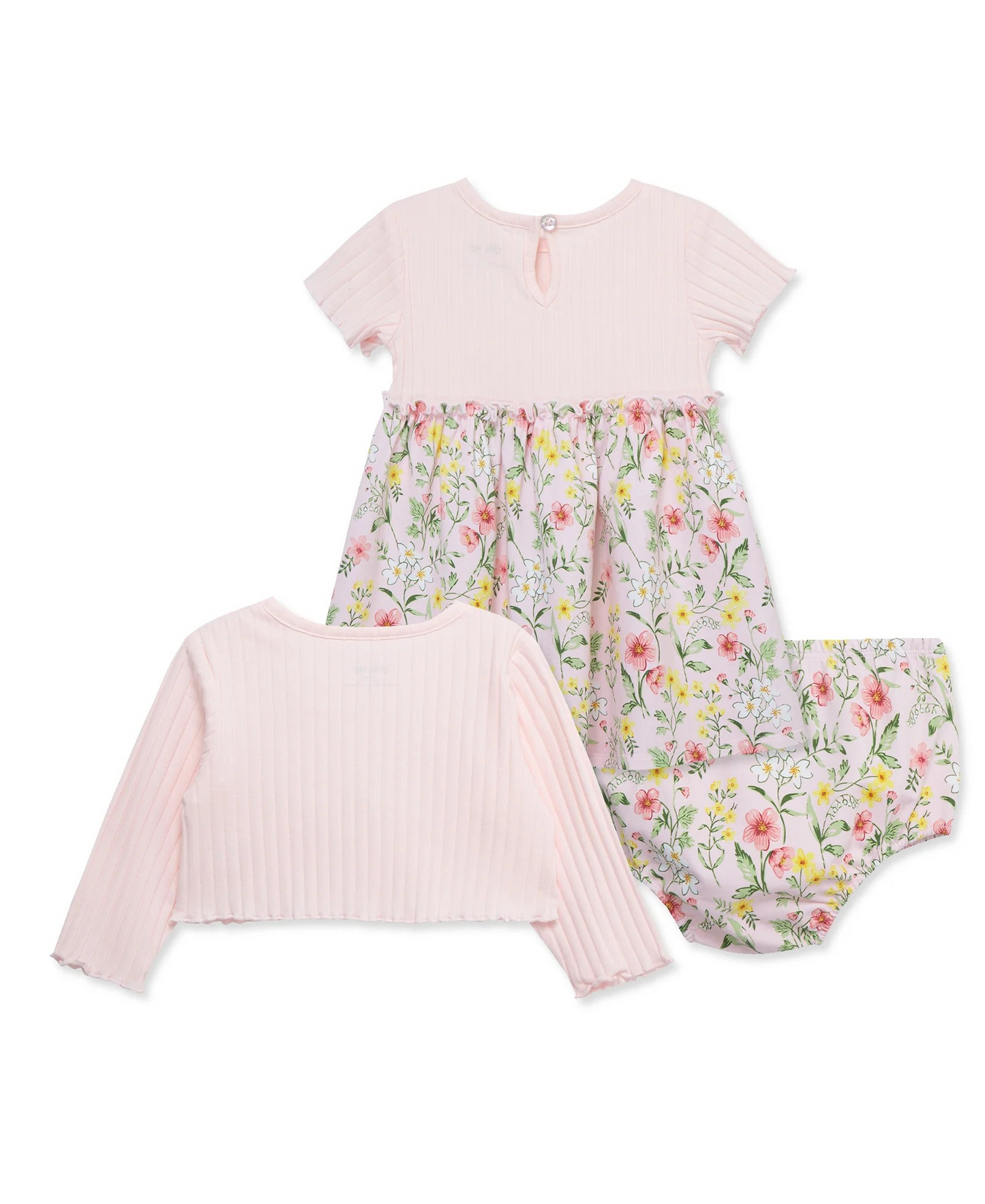 Pink Floral Knit Dress Set