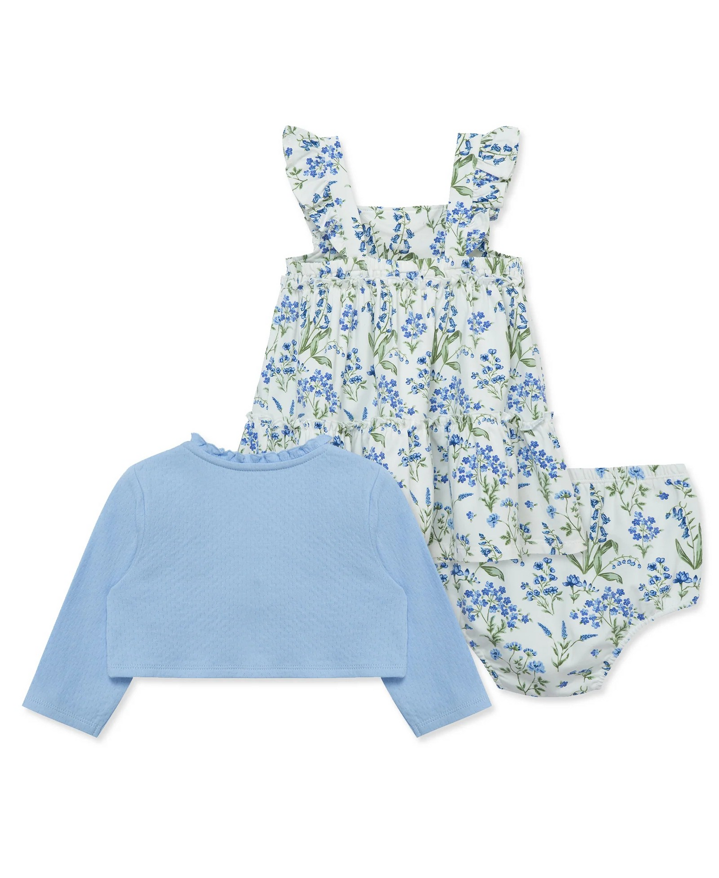 Blue Floral Knit Dress Set