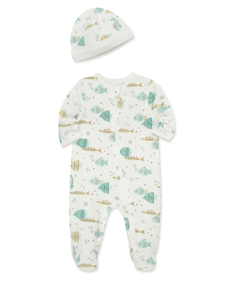Focus Kids Aquatic Zip Front Footie & Hat
