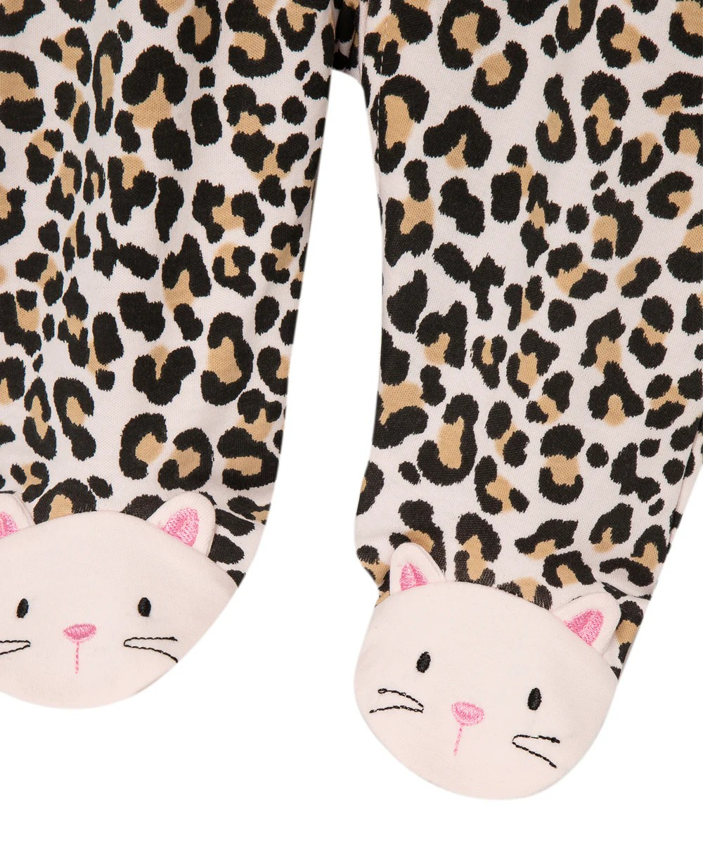 Leopard 2-Way-Zip Footed One-Piece