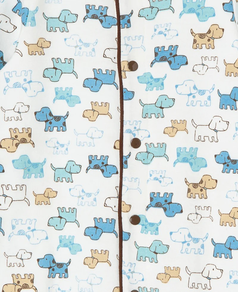 Cute Puppies Footed One-Piece & Hat