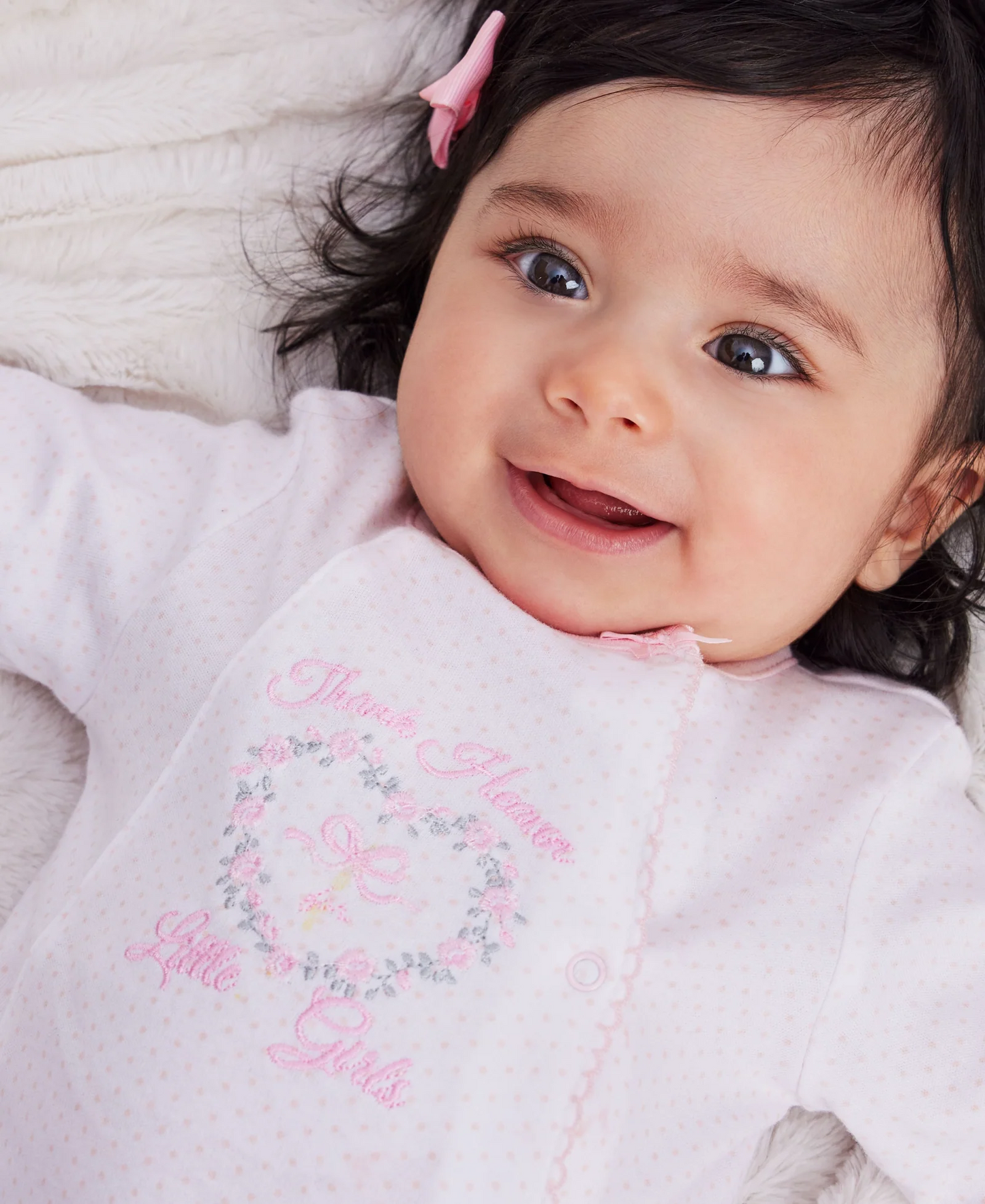 Thank Heaven For Little Girls Footed One-Piece (Headband not included)