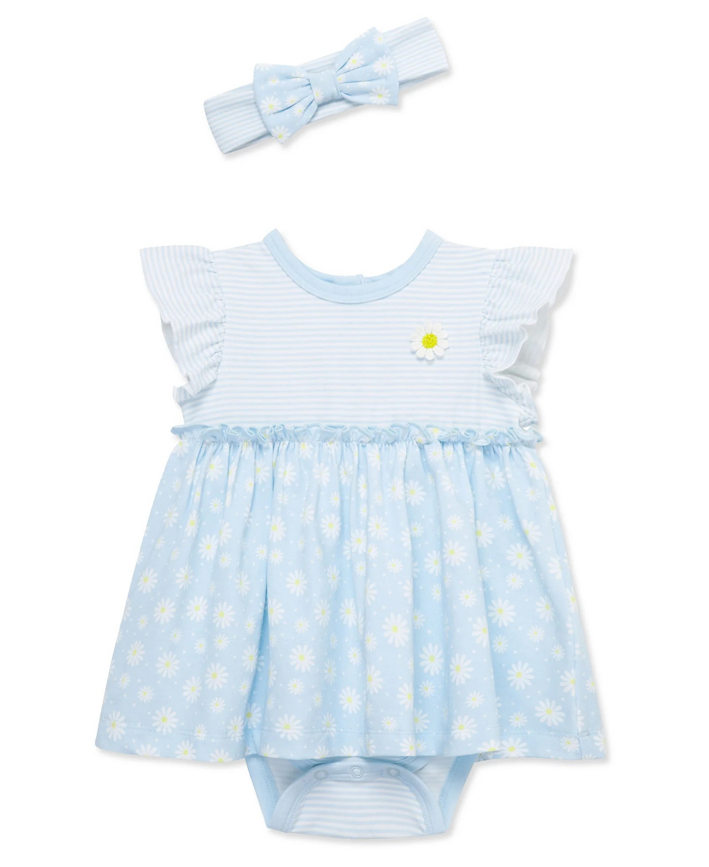 Daisies Bodysuit Dress & Headband Set