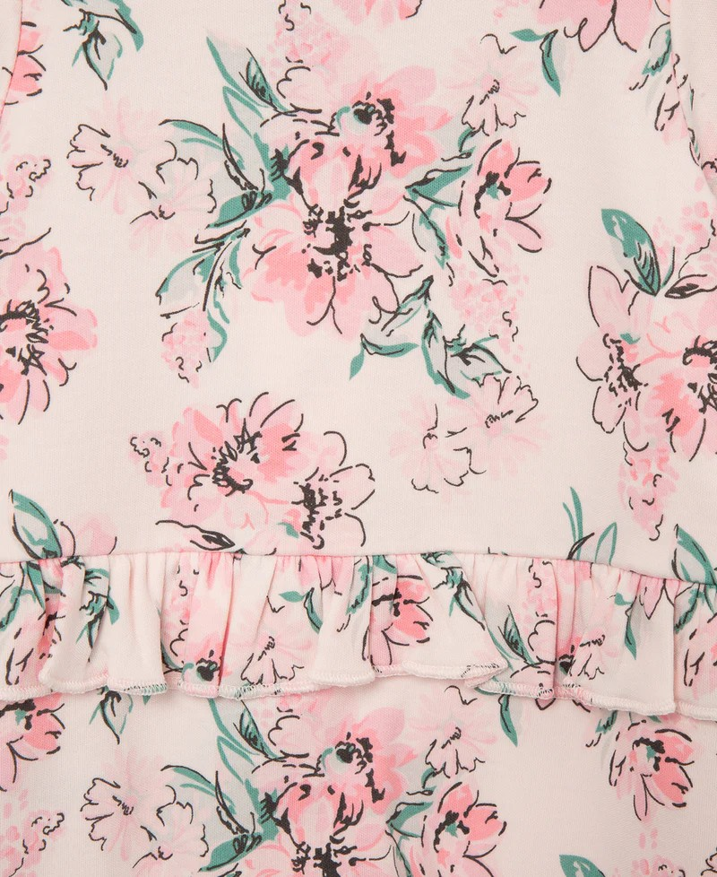 Dream Floral 2-Way-Zip Footed One-Piece & Headband