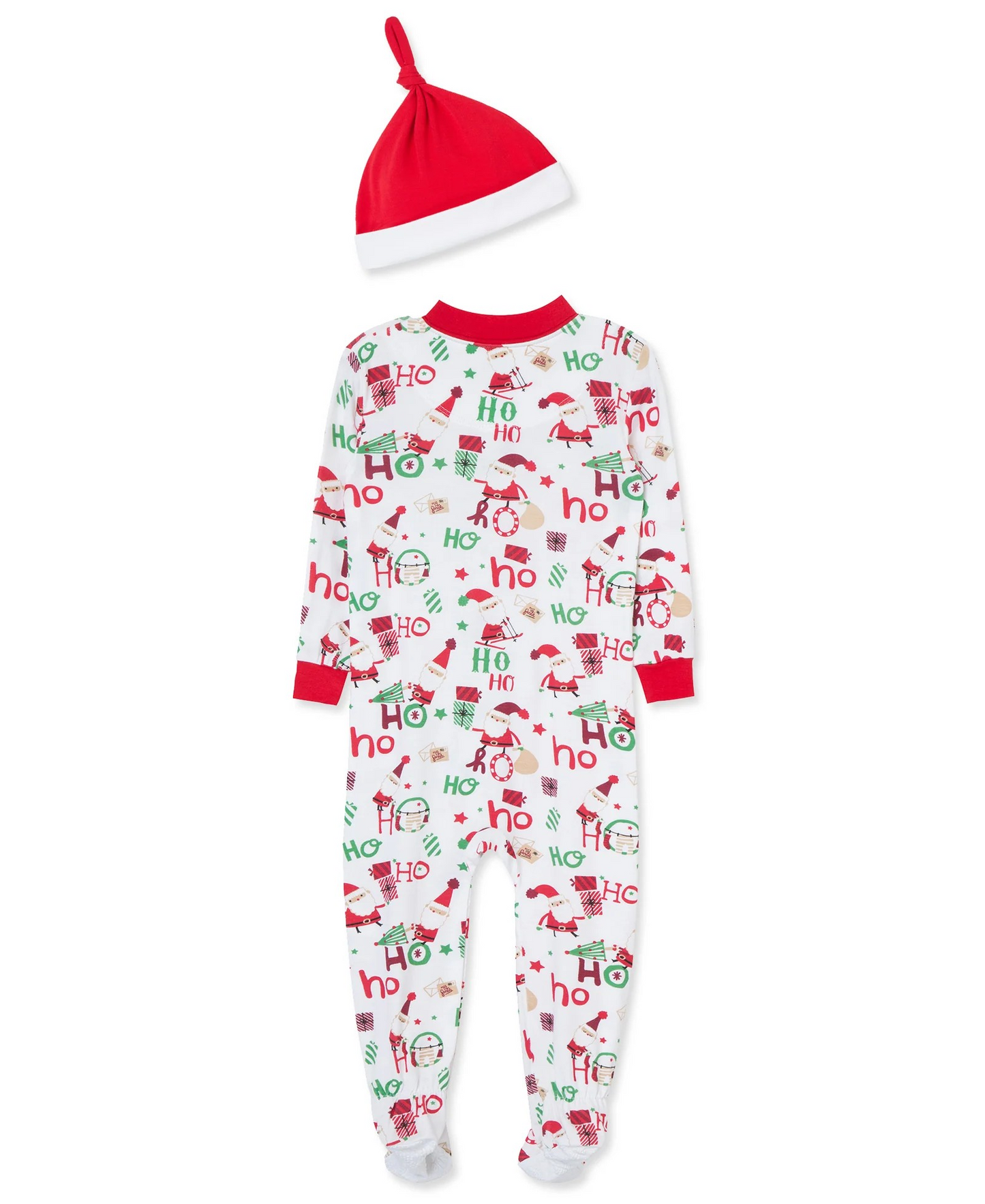 Ho Ho Ho Zip Front Footie & Hat