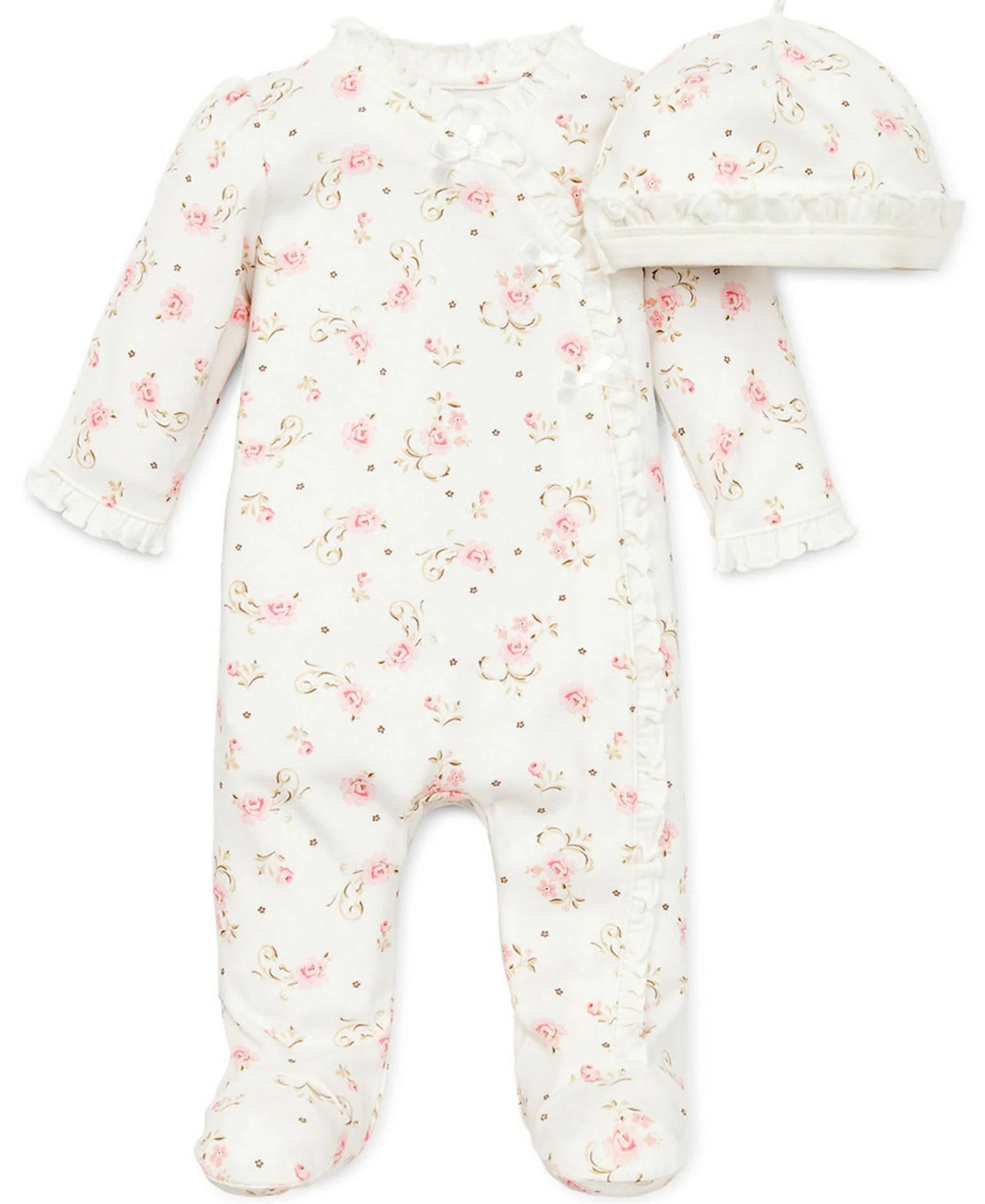 Vintage Rose Footed One-Piece & Hat