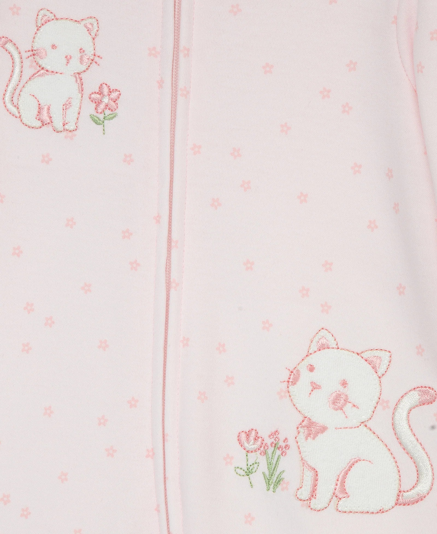 Sweet Kitties 2-Way-Zip Footed One-Piece