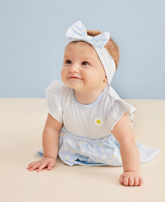 Daisies Bodysuit Dress & Headband Set