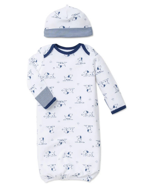 Puppy Toile Sleeper Gown & Hat
