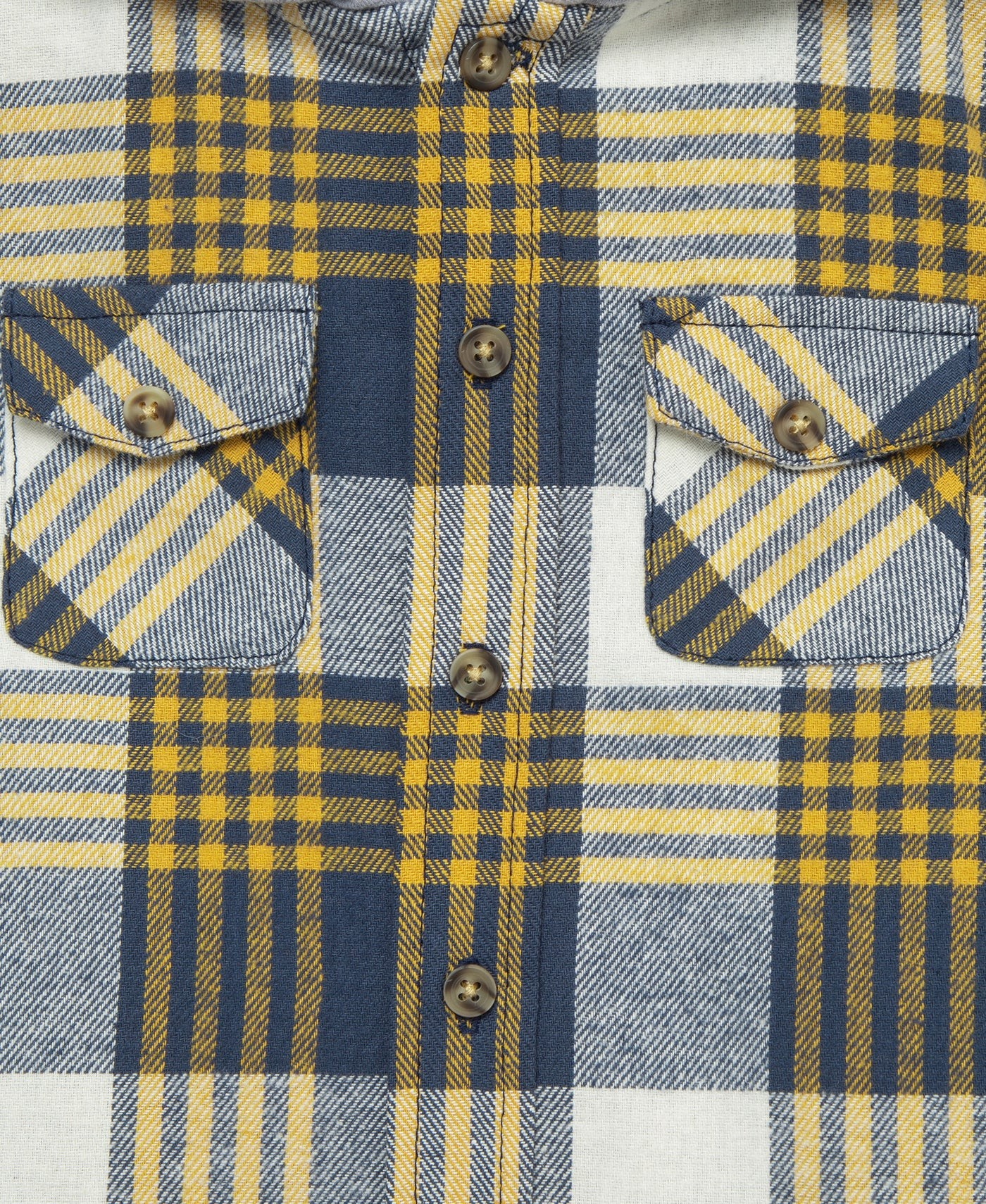 Navy Plaid Woven Pant Set