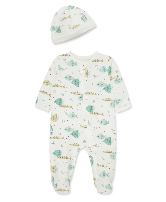 Focus Kids Aquatic Zip Front Footie & Hat