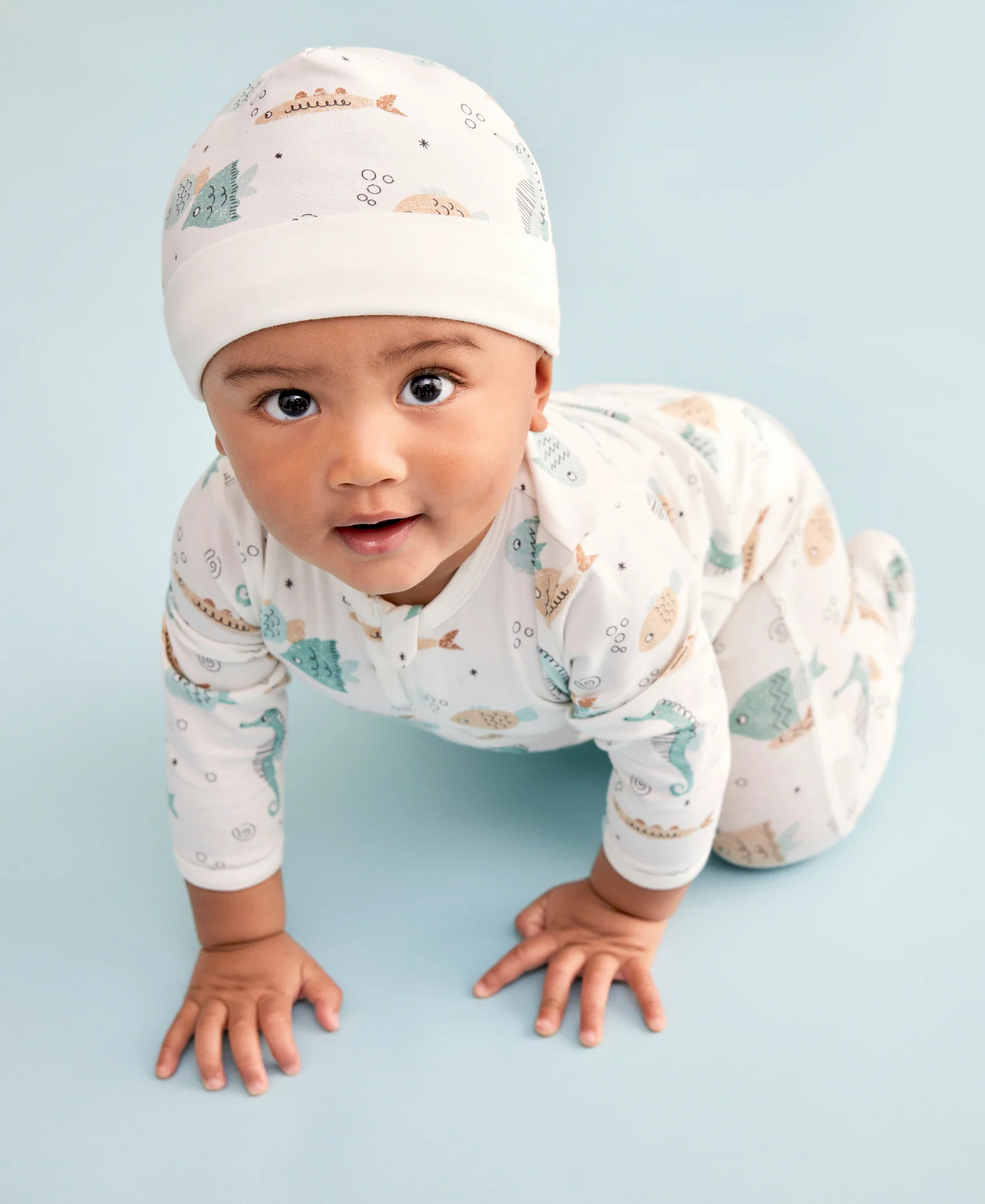 Focus Kids Aquatic Zip Front Footie & Hat