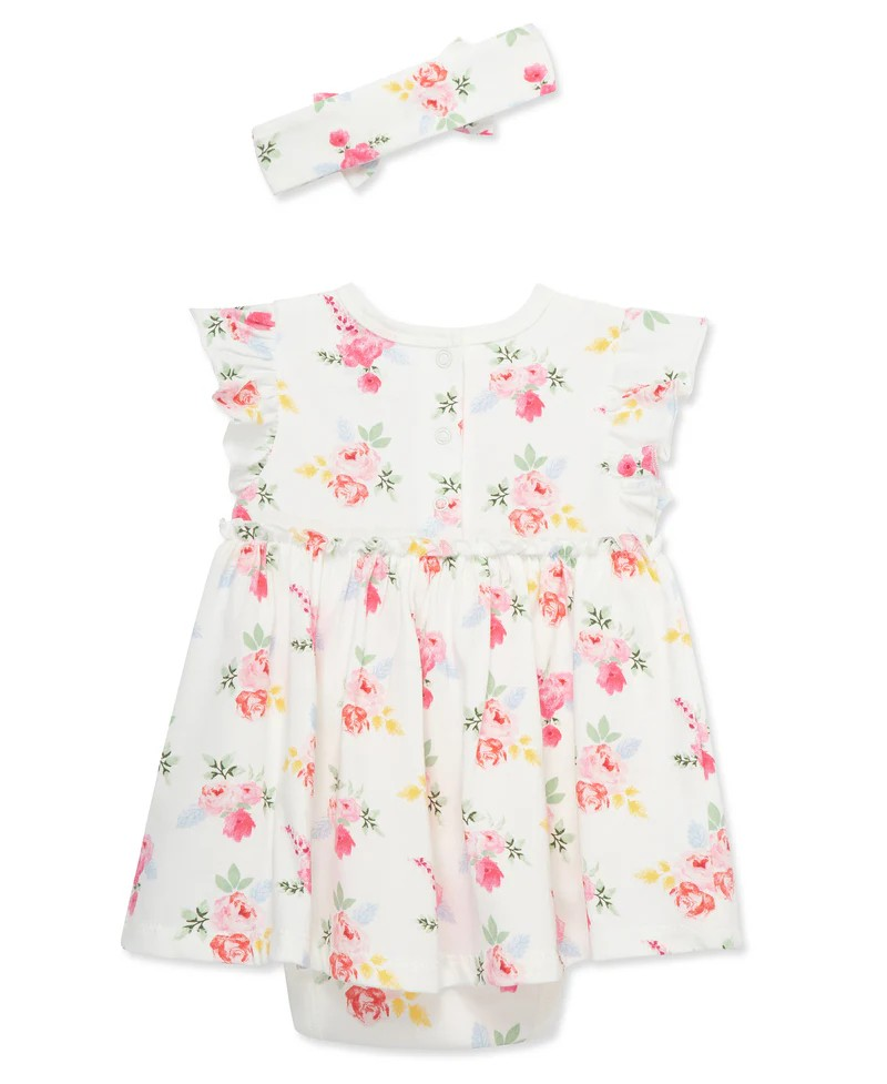 Roses Bodysuit Dress & Headband Set