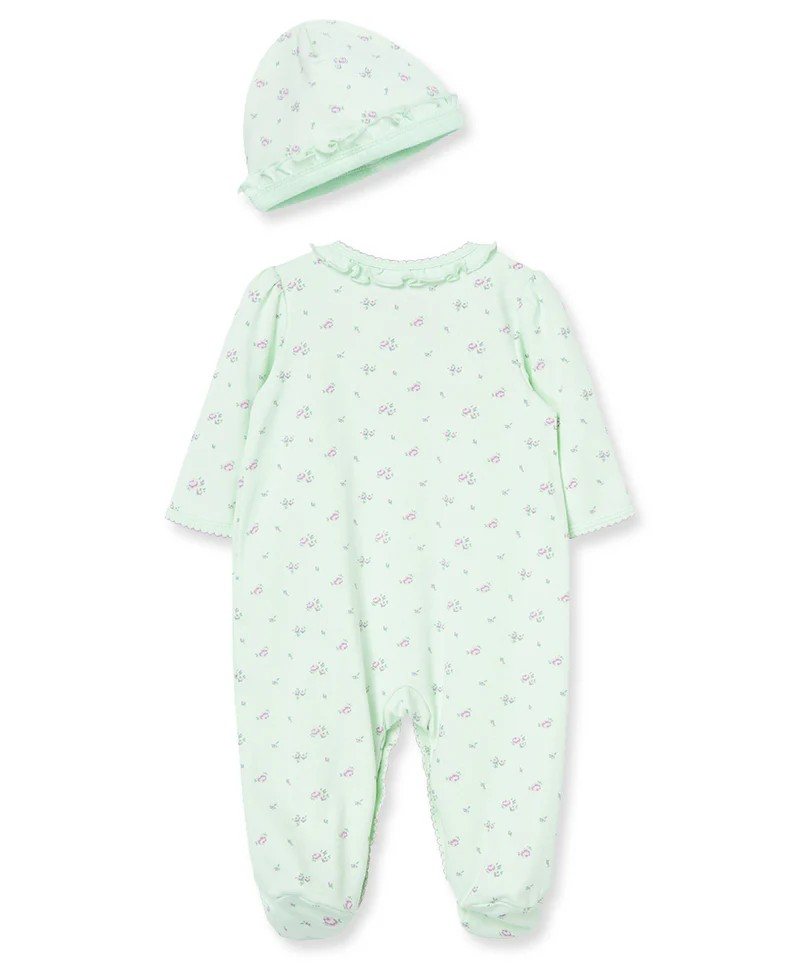 Petite Rose Footed One-Piece & Hat