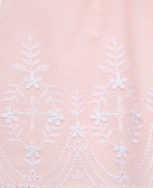 Pink Eyelet Woven Tunic Set