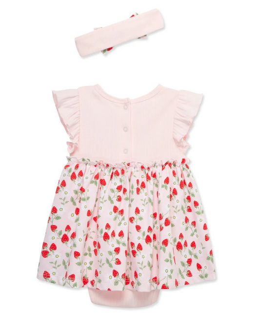Strawberries Bodysuit Dress & Headband Set