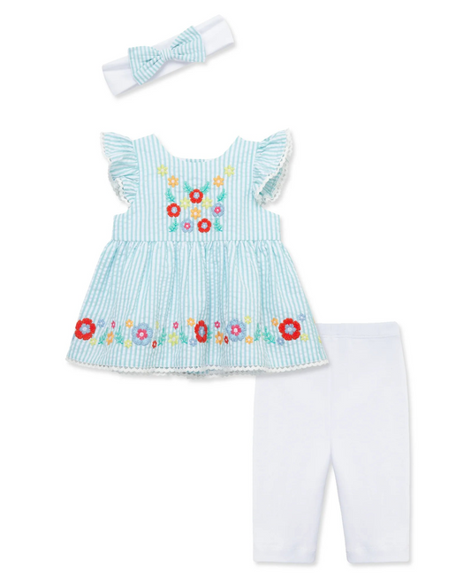 Happy Flowers Woven Tunic Set