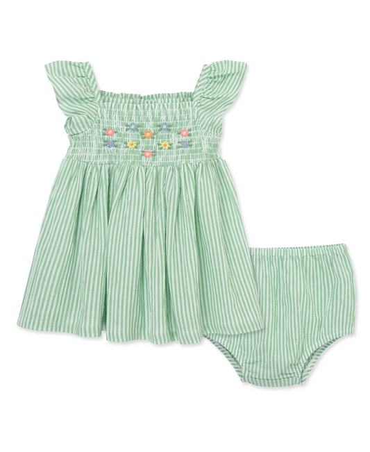 Green Embroidered Sundress with Panty
