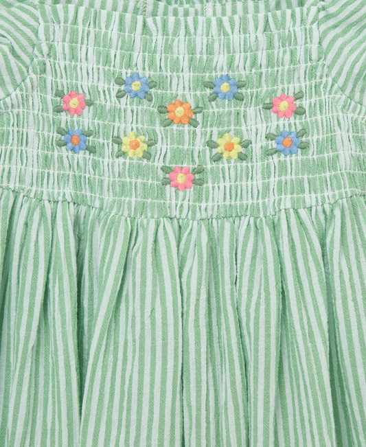 Green Embroidered Sundress with Panty