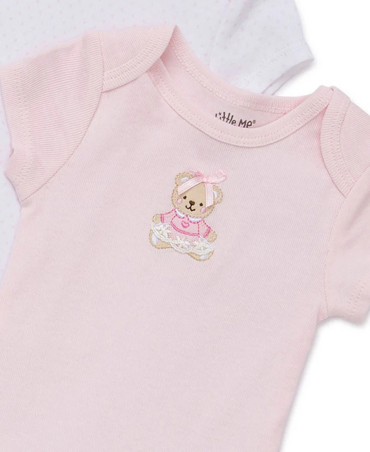 Pink Bear 3-Pack Bodysuits