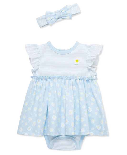 Daisies Bodysuit Dress & Headband Set