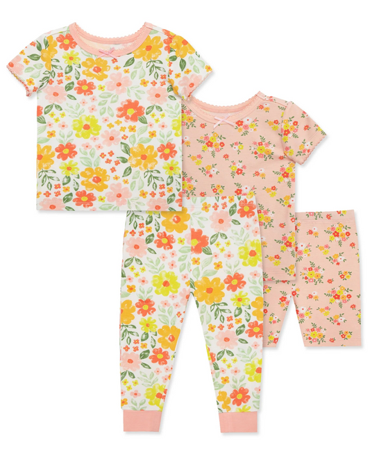 Floral 4-Piece Pajama Set