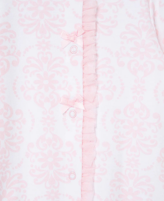 Damask Scroll Footed One-Piece & Hat
