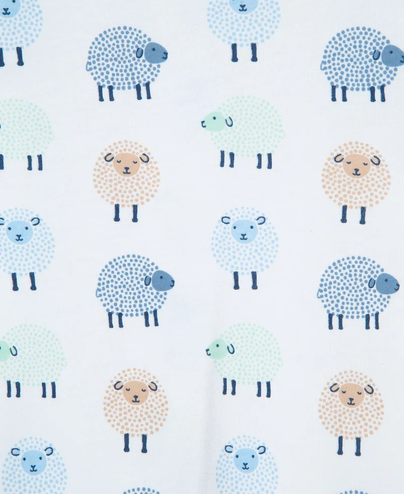 Little Lambs 2-Way-Zip Footed One-Piece & Hat