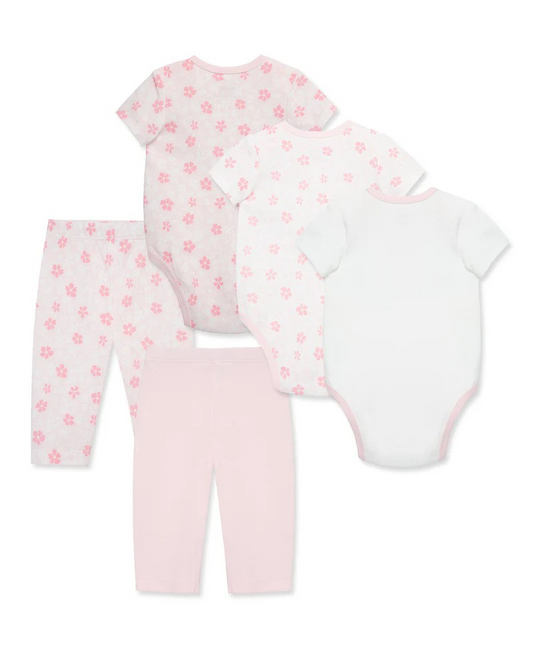Petals 5-Piece Bodysuit & Pant Set