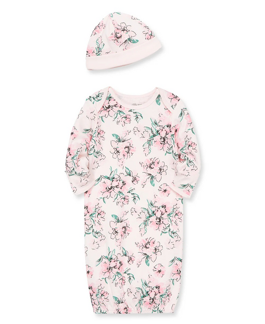 Dream Floral Sleeper Gown & Hat