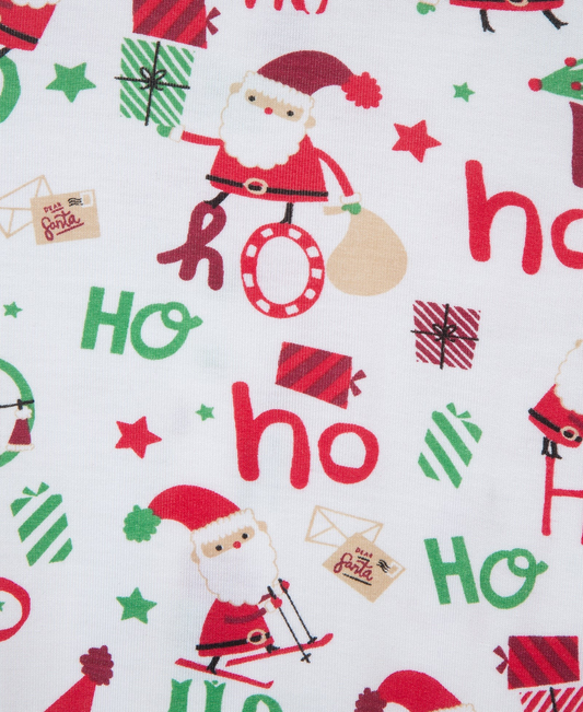 Ho Ho Ho Zip Front Footie & Hat