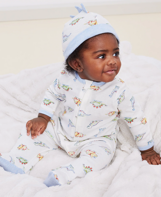 Dinomite 2-Way-Zip Footed One-Piece & Hat