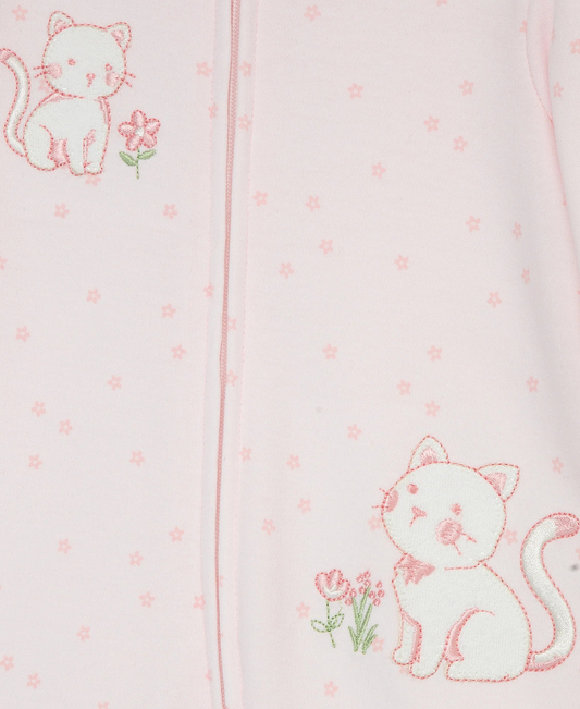 Sweet Kitties 2-Way-Zip Footed One-Piece