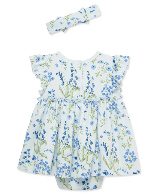 Bluebell Blossom Bodysuit Dress & Headband Set