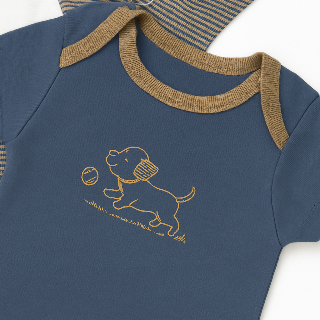 Puppy Toile 3-Pack Bodysuits